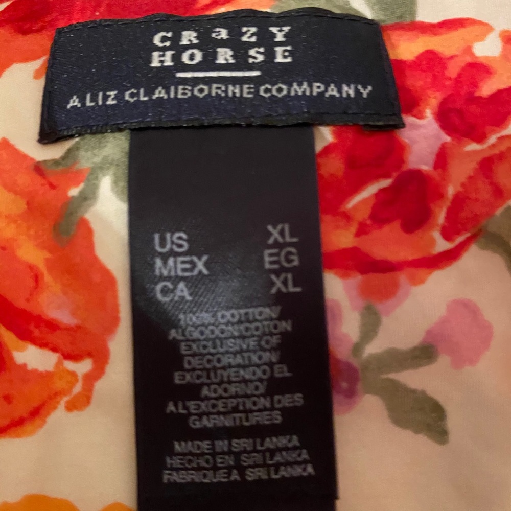 Colorful blouse Liz Claiborne Crazy Horse. Sz XL - Picture 5 of 8